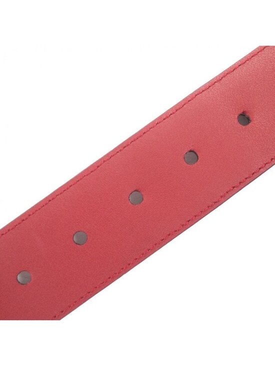 Gucci Micro Guccissima GG Pattern Pin Buckle Leather Belt Red Gold main image 4
